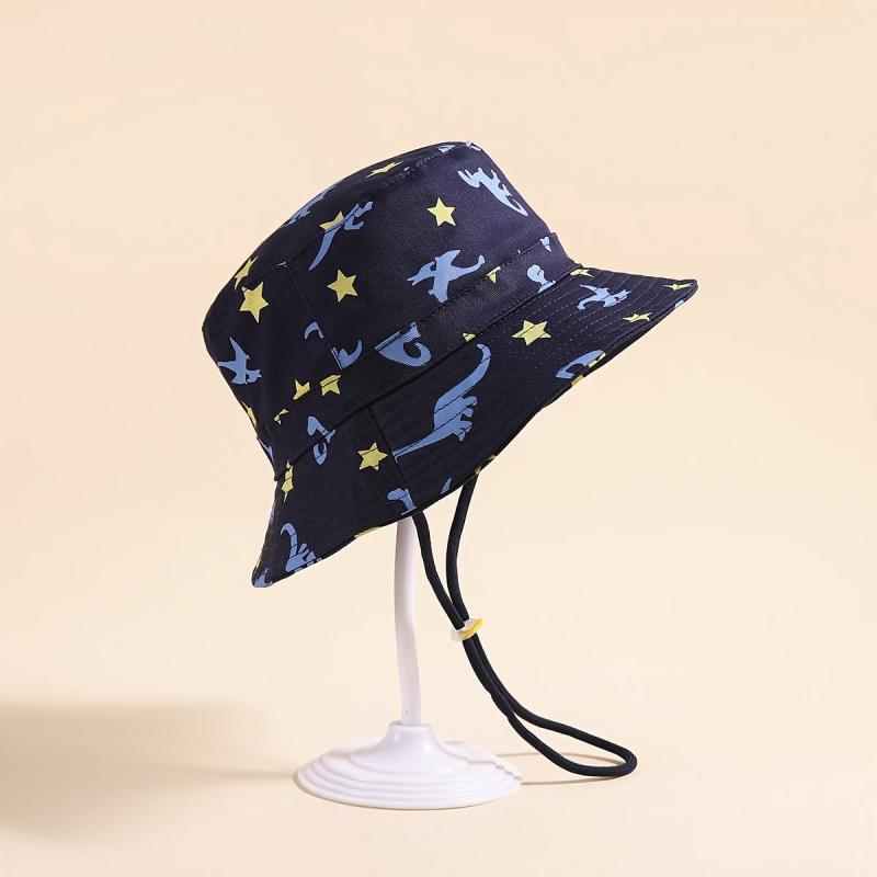 Kids Cartoon Print Adjustable Bucket Hat Sun Hat