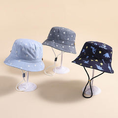 Kids Cartoon Print Adjustable Bucket Hat Sun Hat