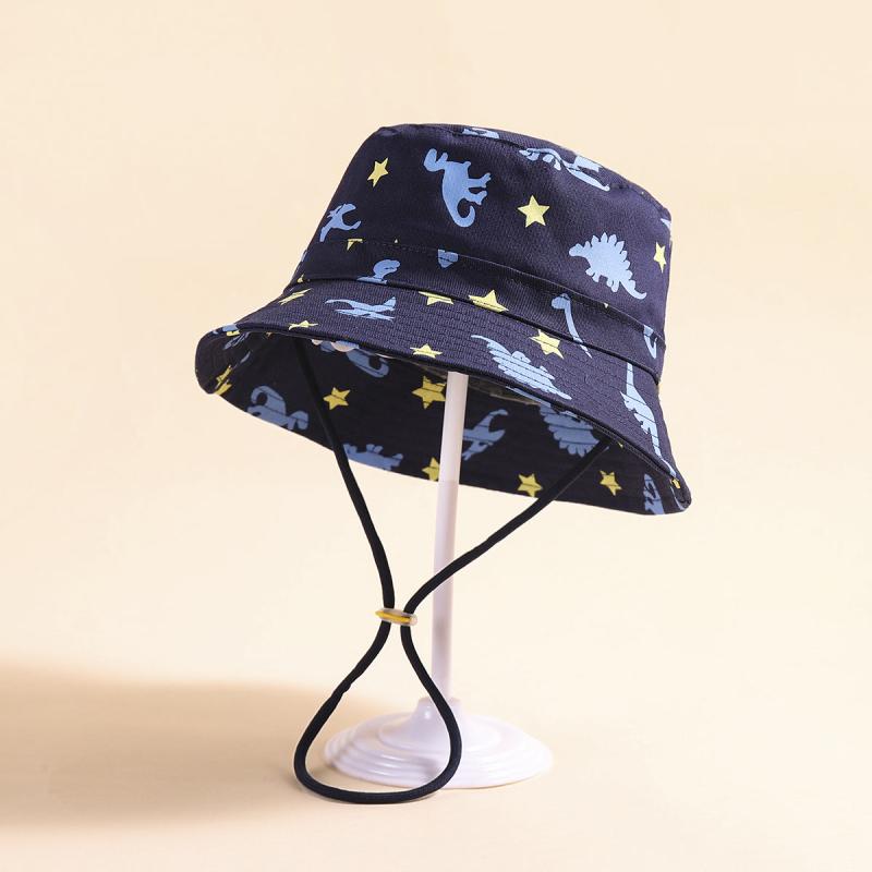 Kids Cartoon Print Adjustable Bucket Hat Sun Hat