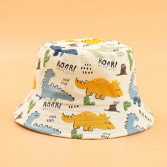 Boys Dino Print Sun Bucket Cap for Kids
