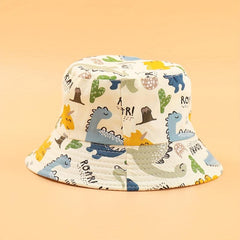 Boys Dino Print Sun Bucket Cap for Kids