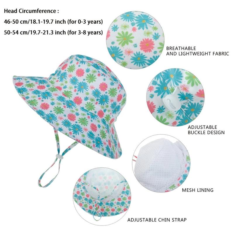 Summer Baby Sun Hat with Neck Ear Cover Anti UV Kids Beach Caps Bucket Cap