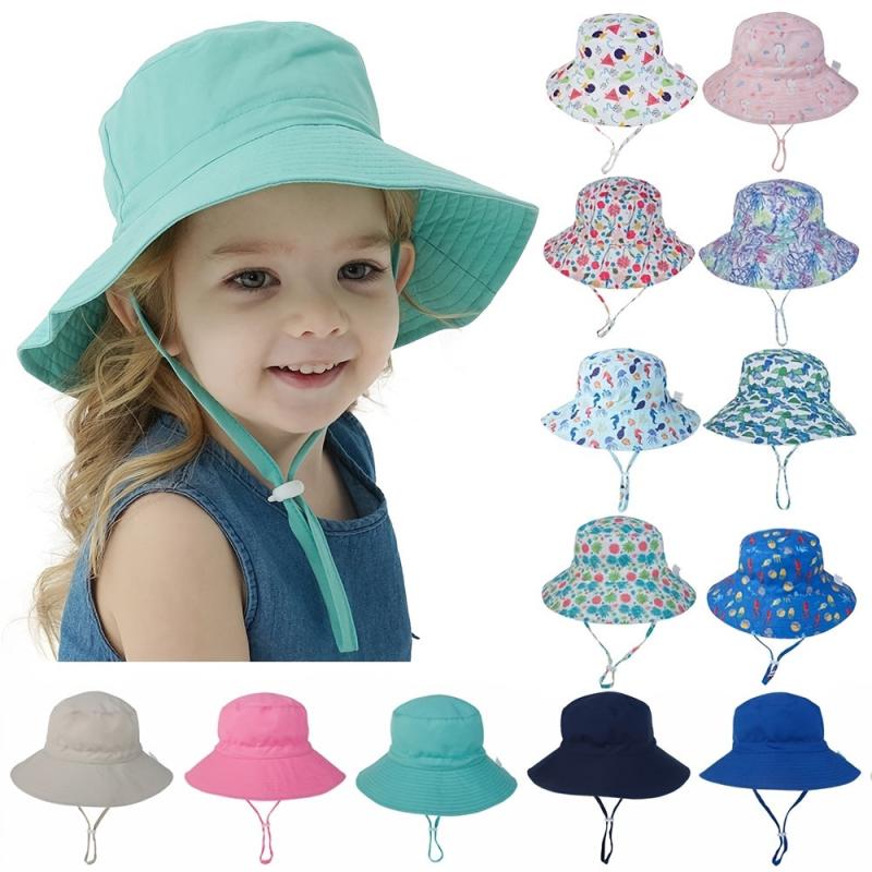 Summer Baby Sun Hat with Neck Ear Cover Anti UV Kids Beach Caps Bucket Cap