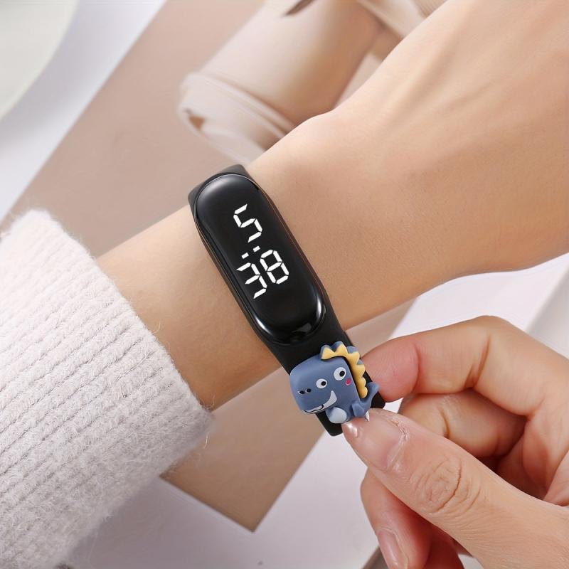 Kids Dinosaur LED Screen Watch Silicone Strap Outdoor Accessory