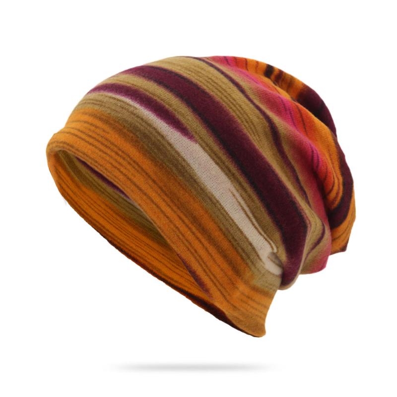 Multicolor Stripe Knit Beanie for Winter