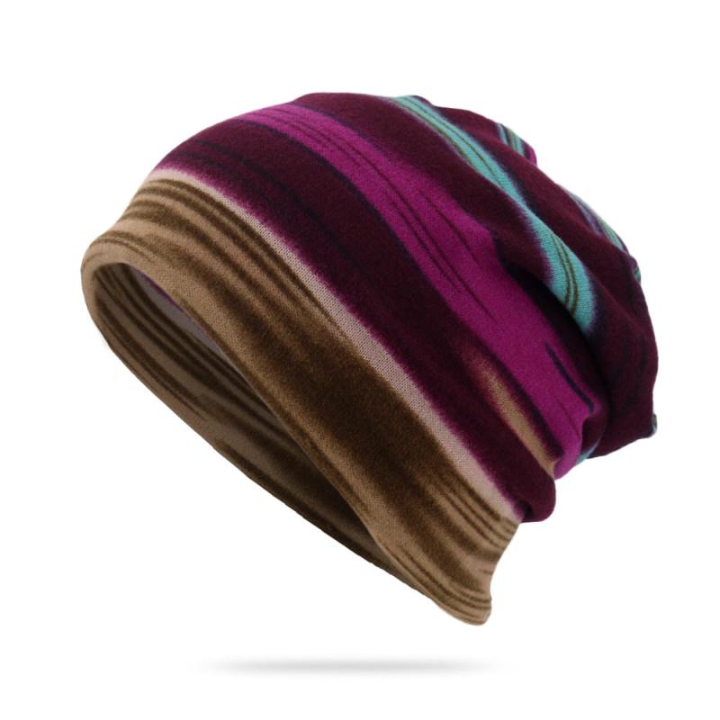 Multicolor Stripe Knit Beanie for Winter