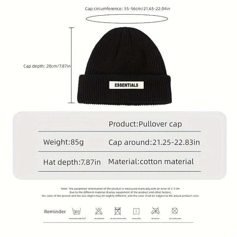 Men's Novelty Wool Beanie Autumn Winter Knitted Hat Warm Coldproof