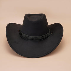 Vintage Cowboy Jazz Hat Wide Brim Sunscreen Travel Beach Hat