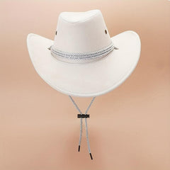 Vintage Cowboy Jazz Hat Wide Brim Sunscreen Travel Beach Hat