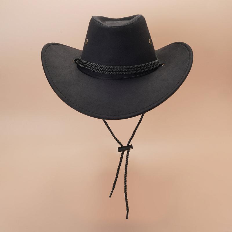 Vintage Cowboy Jazz Hat Wide Brim Sunscreen Travel Beach Hat