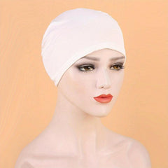 Solid Turban Cap Elastic Inner Cap Head Wraps Casual Bonnet Underscarf