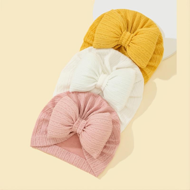 3-Pack Baby Bow Hats