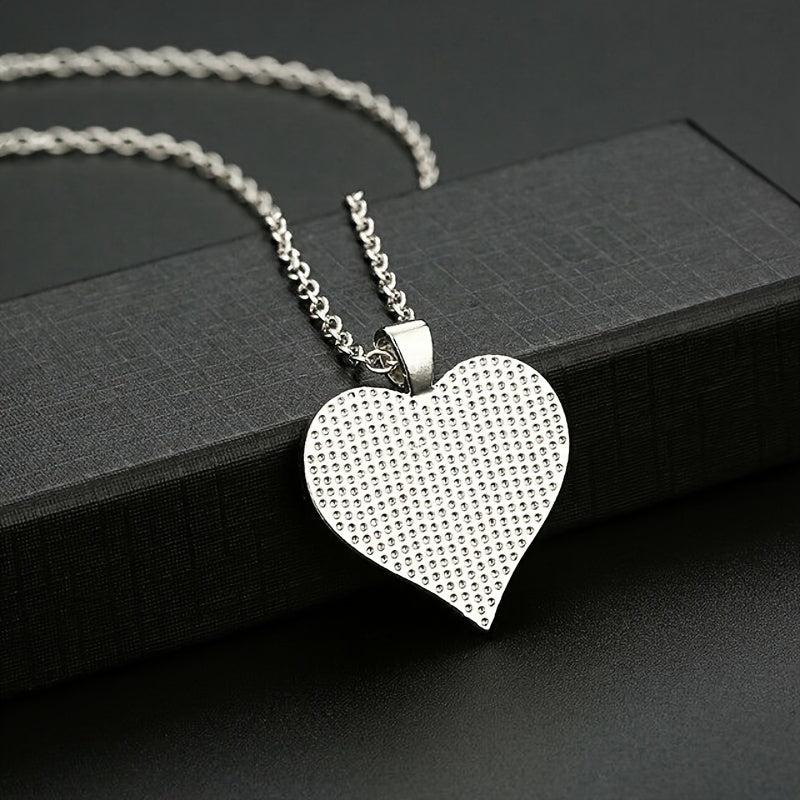 Unicorn Print Heart Shaped Pendant Necklace for Girls