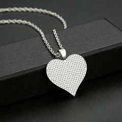 Unicorn Print Heart Shaped Pendant Necklace for Girls