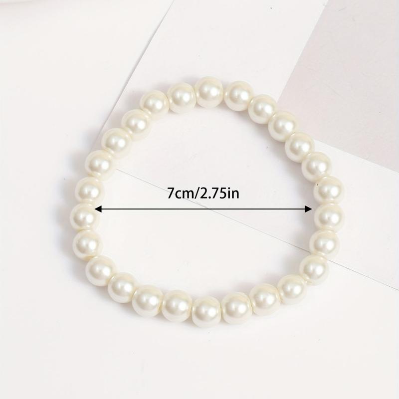 Classic Pearl Beads Chain Bracelet for Men Women Kids