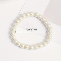 Classic Pearl Beads Chain Bracelet for Men Women Kids