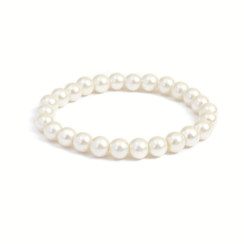 Classic Pearl Beads Chain Bracelet for Men Women Kids