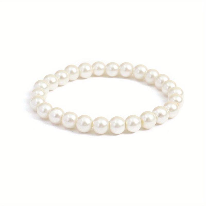 Classic Pearl Beads Chain Bracelet for Men Women Kids