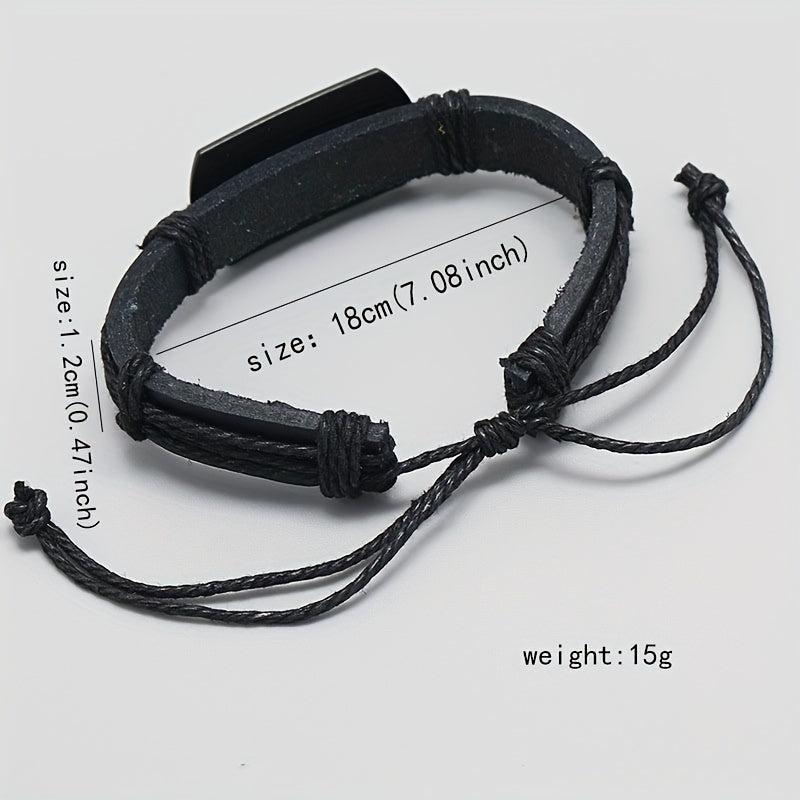 Punk Style Wolf Head Braided Bracelet for Boys