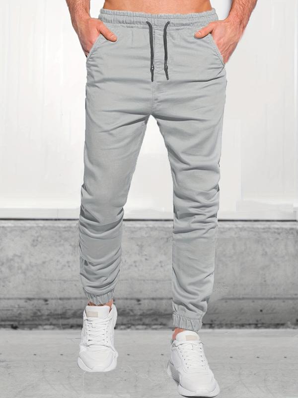 Men's Drawstring Joggers Casual Tapered Pants Fitness Cycling