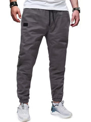 Men's Cotton Blend Joggers Solid Drawstring Pants