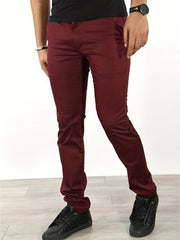 Men s Slim Fit Tapered Slacks Casual Solid Pants For All Seasons