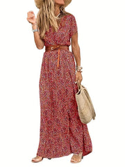 Floral Maxi Long Dress - Women's Boho Party Evening Casual Dress