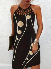 Floral Print Criss Cross Dress Sexy Sleeveless Cami Dress