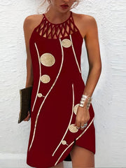 Floral Print Criss Cross Dress Sexy Sleeveless Cami Dress