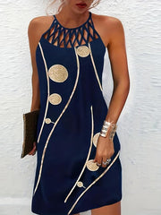 Floral Print Criss Cross Dress Sexy Sleeveless Cami Dress