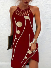 Floral Print Criss Cross Dress Sexy Sleeveless Cami Dress