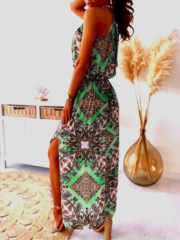 Sleeveless Side Slit Maxi Dress Casual Dress Women's Clothing
