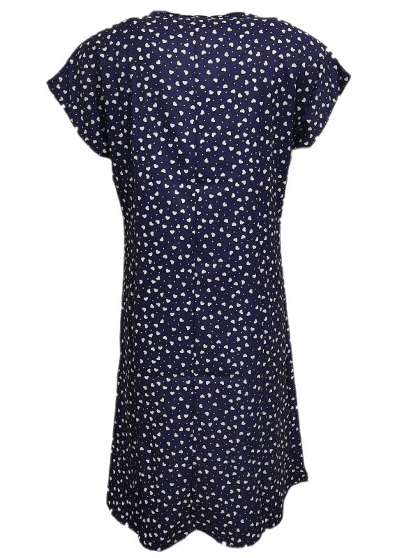 Polka Dot & Heart Print Dress Cute V Neck Short Sleeve Dress