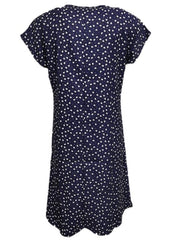 Polka Dot & Heart Print Dress Cute V Neck Short Sleeve Dress