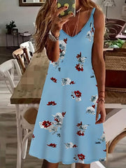 Floral Spaghetti Dress Backless Cami Summer Women's Clothing