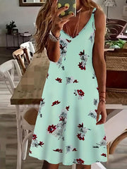 Floral Spaghetti Dress Backless Cami Summer Women's Clothing