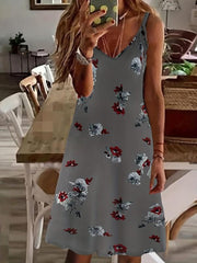 Floral Spaghetti Dress Backless Cami Summer Women's Clothing