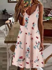 Floral Spaghetti Dress Backless Cami Summer Women's Clothing