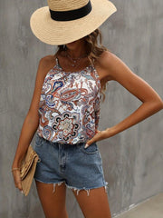 Paisley Print Spaghetti Strap Top for Summer Women