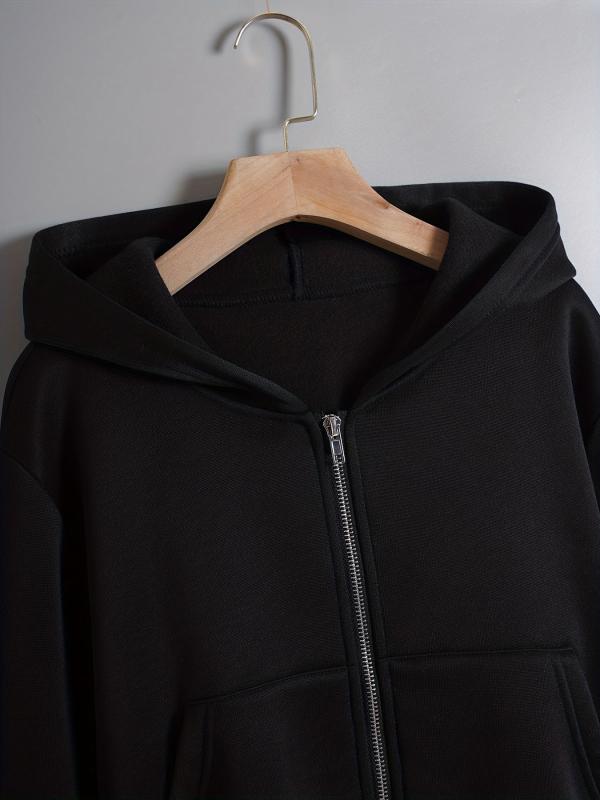 Long Sleeve Crop Hoodies Zip Up Casual Sweatshirt Jacket