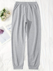 Hearts Print Jogger Pants Drawstring Waist Casual Sports Sweatpants