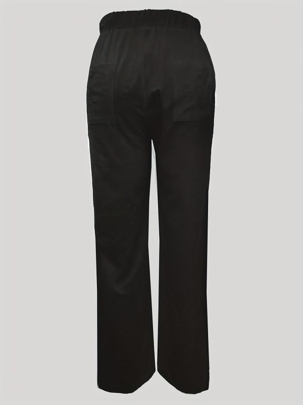 Solid Drawstring Pants Casual Versatile Pant With Pockets Women