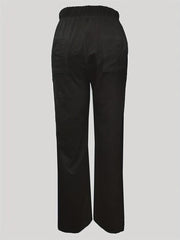 Solid Drawstring Pants Casual Versatile Pant With Pockets Women