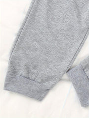 Solid Jogger Pants Drawstring Waist Sports Sweatpants