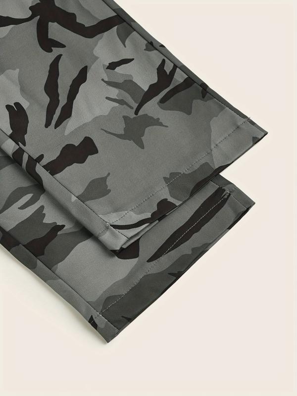 Camo Print Cargo Pants With Pockets