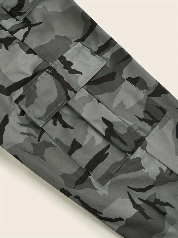 Camo Print Cargo Pants With Pockets