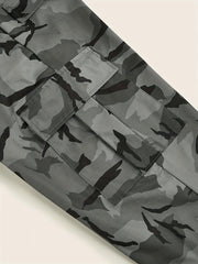 Camo Print Cargo Pants With Pockets
