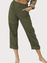 Wide Leg Elastic Waist Pants for Spring & Summer