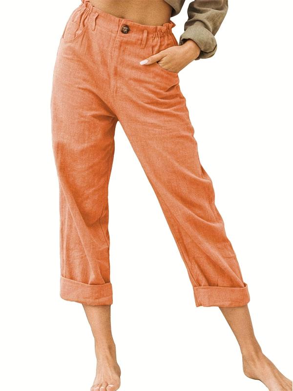 Wide Leg Elastic Waist Pants for Spring & Summer