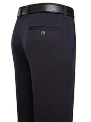 Men's Solid Stretch Dress Pants for Business